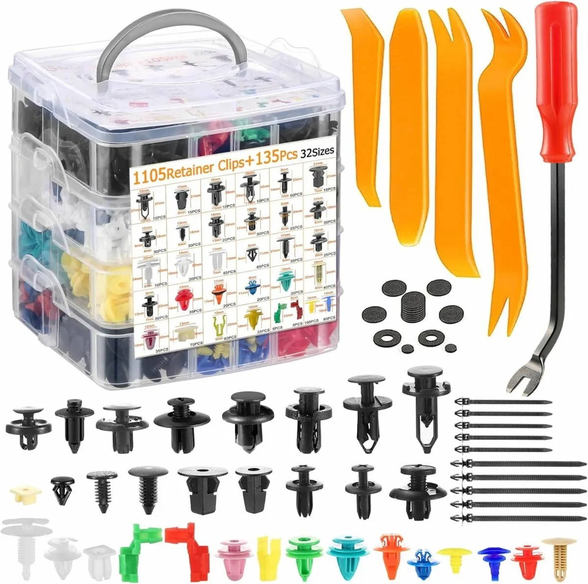 925Pcs Car Bumper Retainer Clips Plastic Rivets Fa