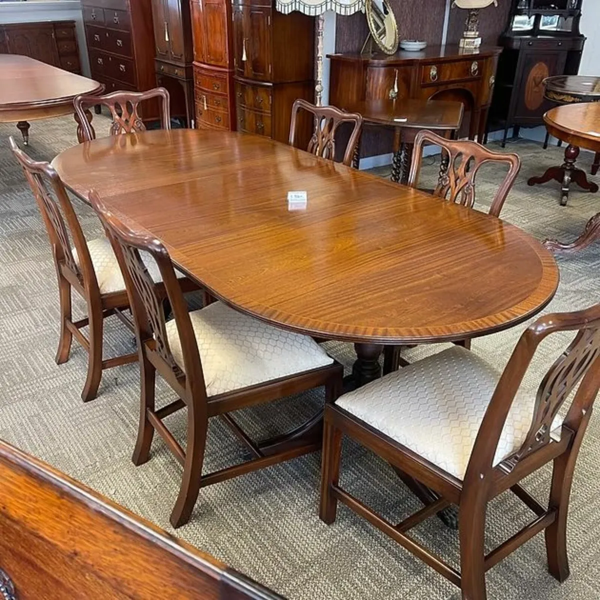 Fabulous mahogany regency style dining table & 6 c