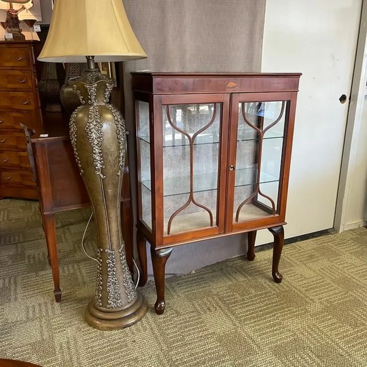 Mahogany inlaid China display cabinet