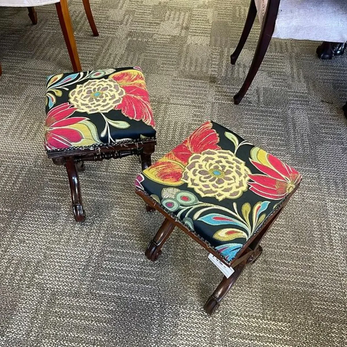 A stunning matching pair of Victorian footstools - Image 1
