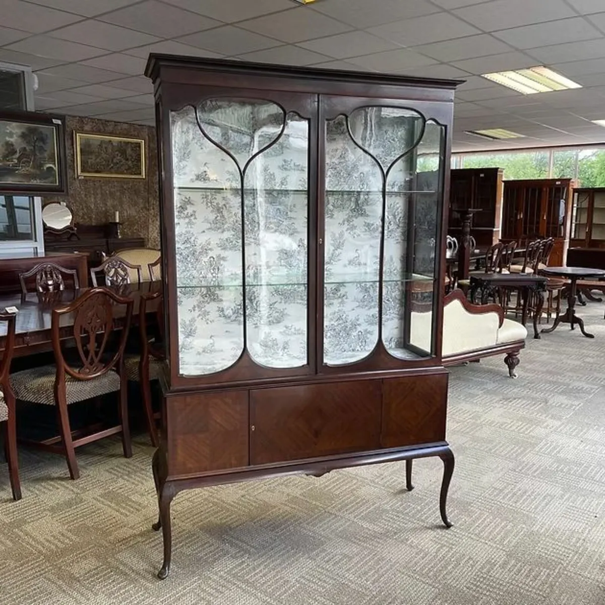 Fabulous Edwardian mahogany display cabinet with p - Image 1