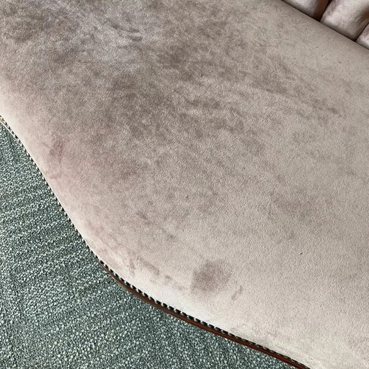 Fabulous antique Victorian peach pink velvet chais - Image 3