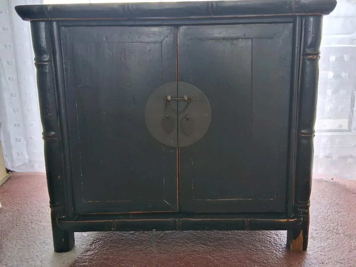 Antique Malaysian Small Press and Tall Table - Image 1