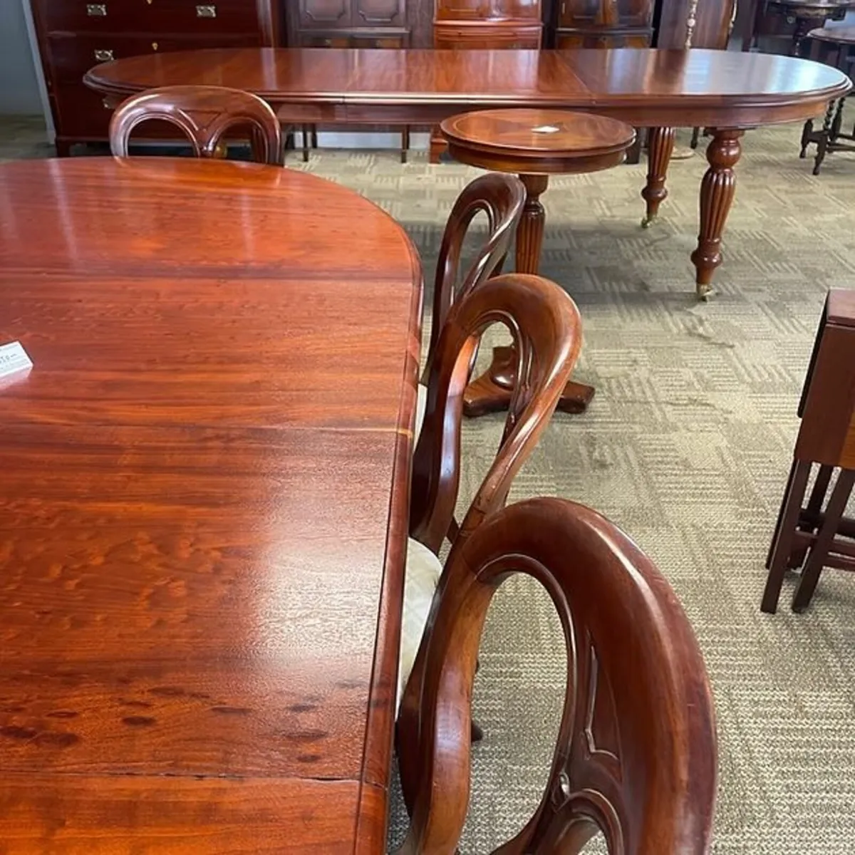 Victorian mahogany d-end extendable dining table & - Image 3