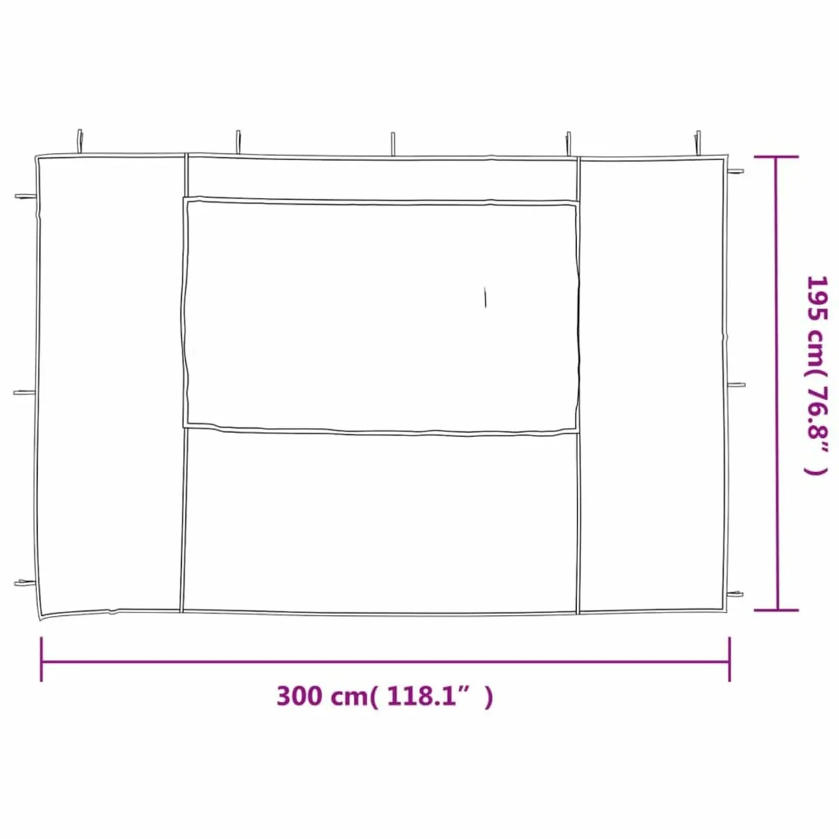 Party Tent Sidewall 2 pcs with Window PE Green - Image 3