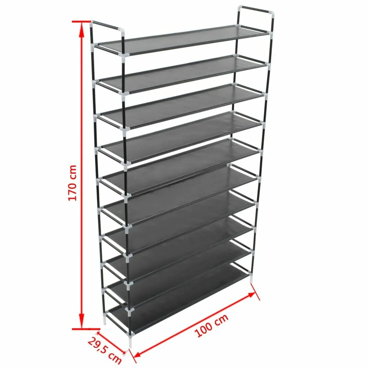 Shoe Rack with 10 Shelves Metal + Non-woven Fabric - Image 4