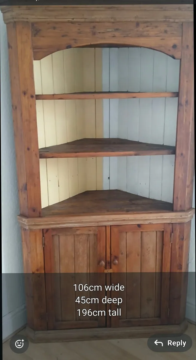 French Rustic Corner Dresser VGC