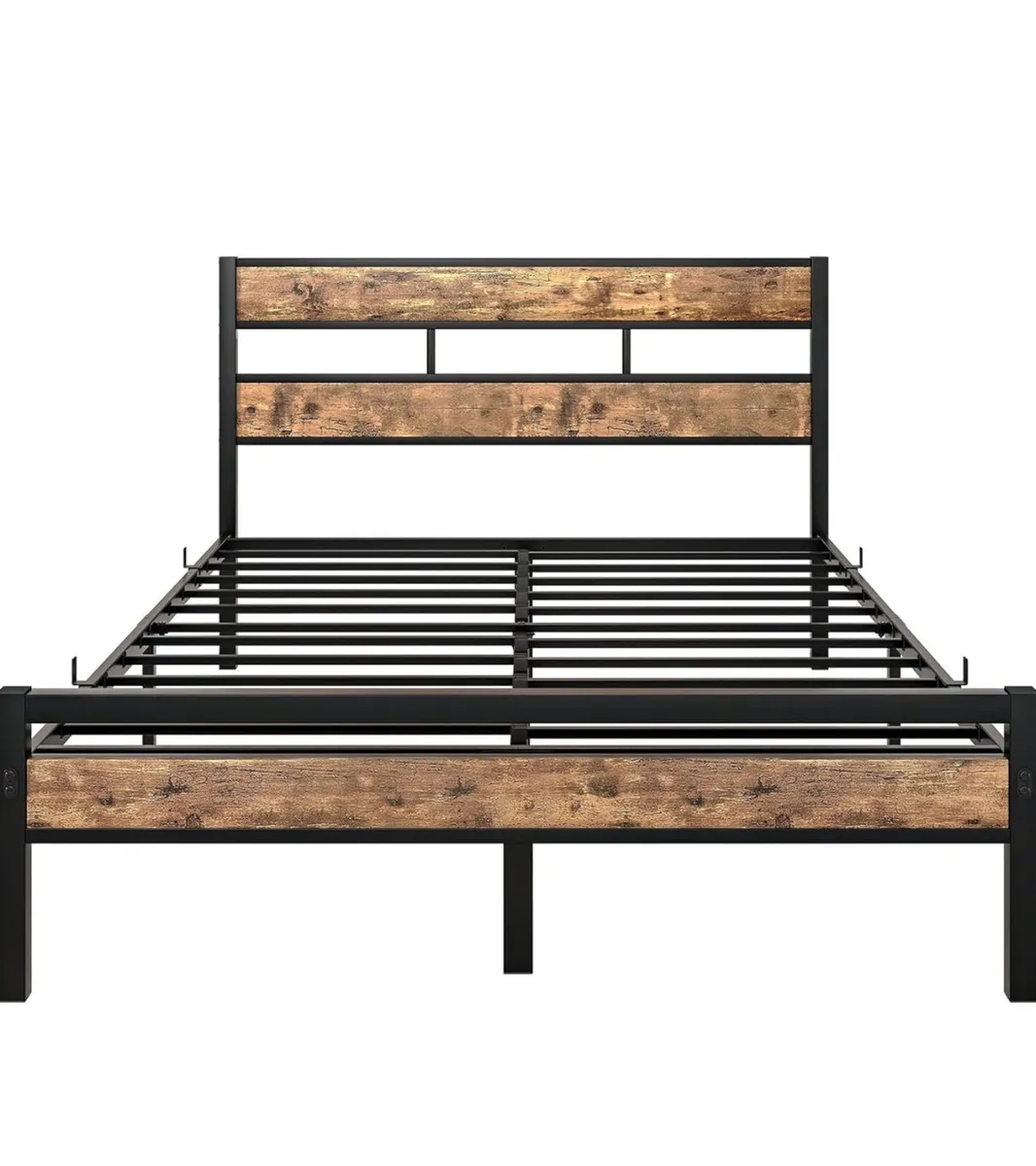Double Bed Frame with Wooden Headboard - Image 3