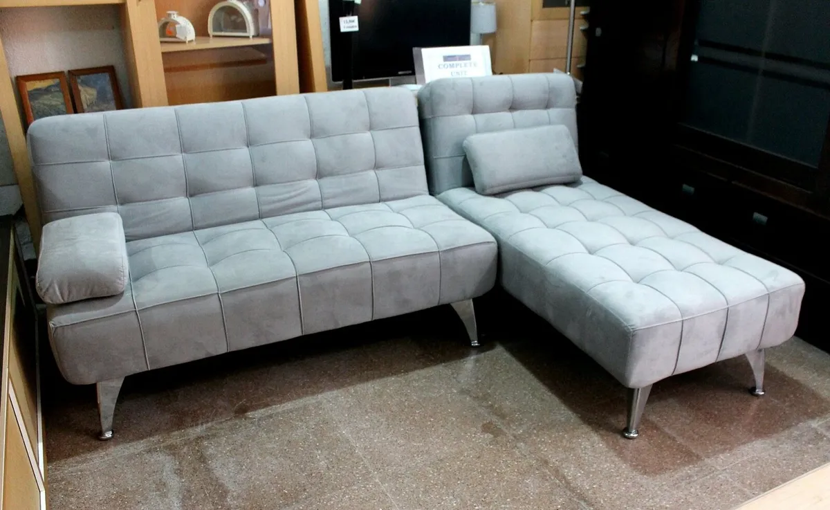 Stylish Light Grey Sofa Bed – Chaise - Image 1
