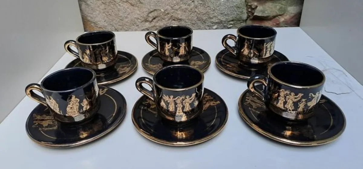 Vintage espresso set 24 k gold - Image 1