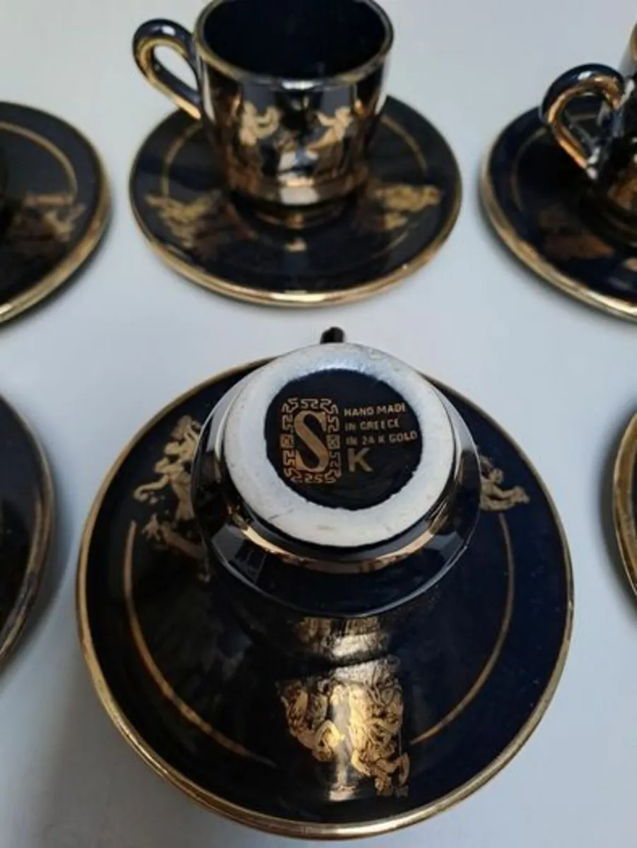 Vintage espresso set 24 k gold - Image 2