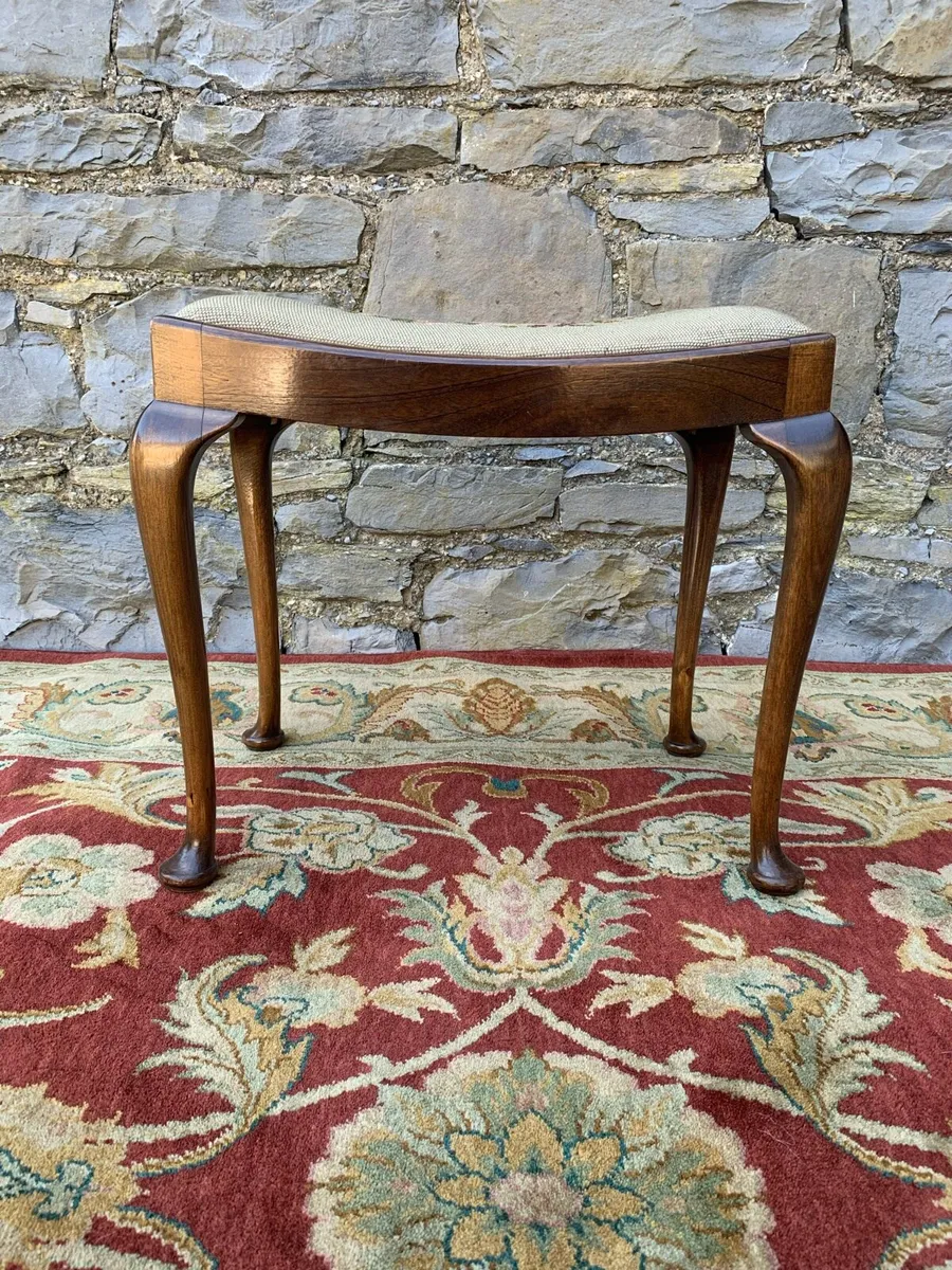 Antique walnut vanity stool - Image 2