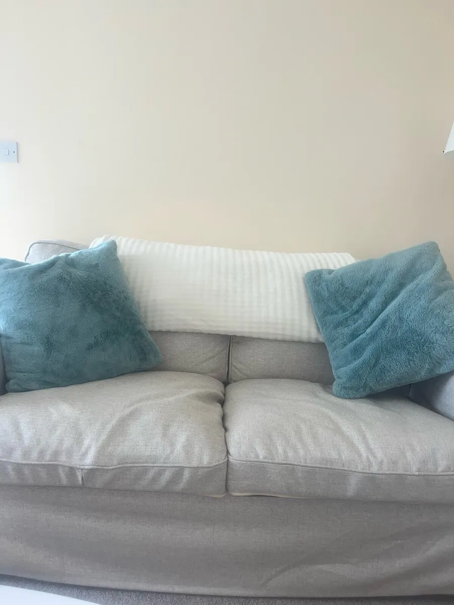 2 Seater light grey sofa - Image 2