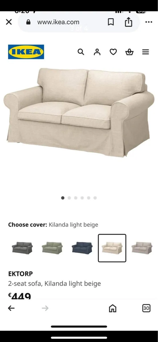 2 Seater light grey sofa - Image 4