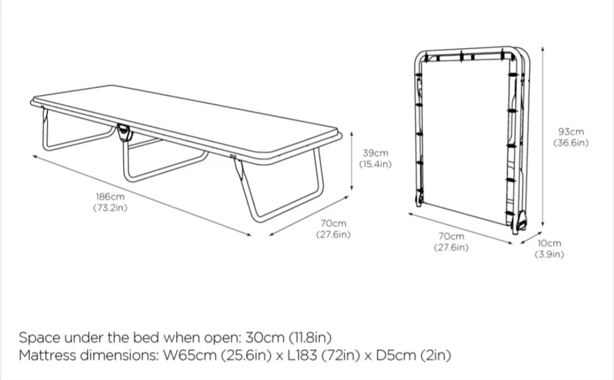 Jay-Be Value Folding Bed with Rebound eFibre Mattr - Image 3