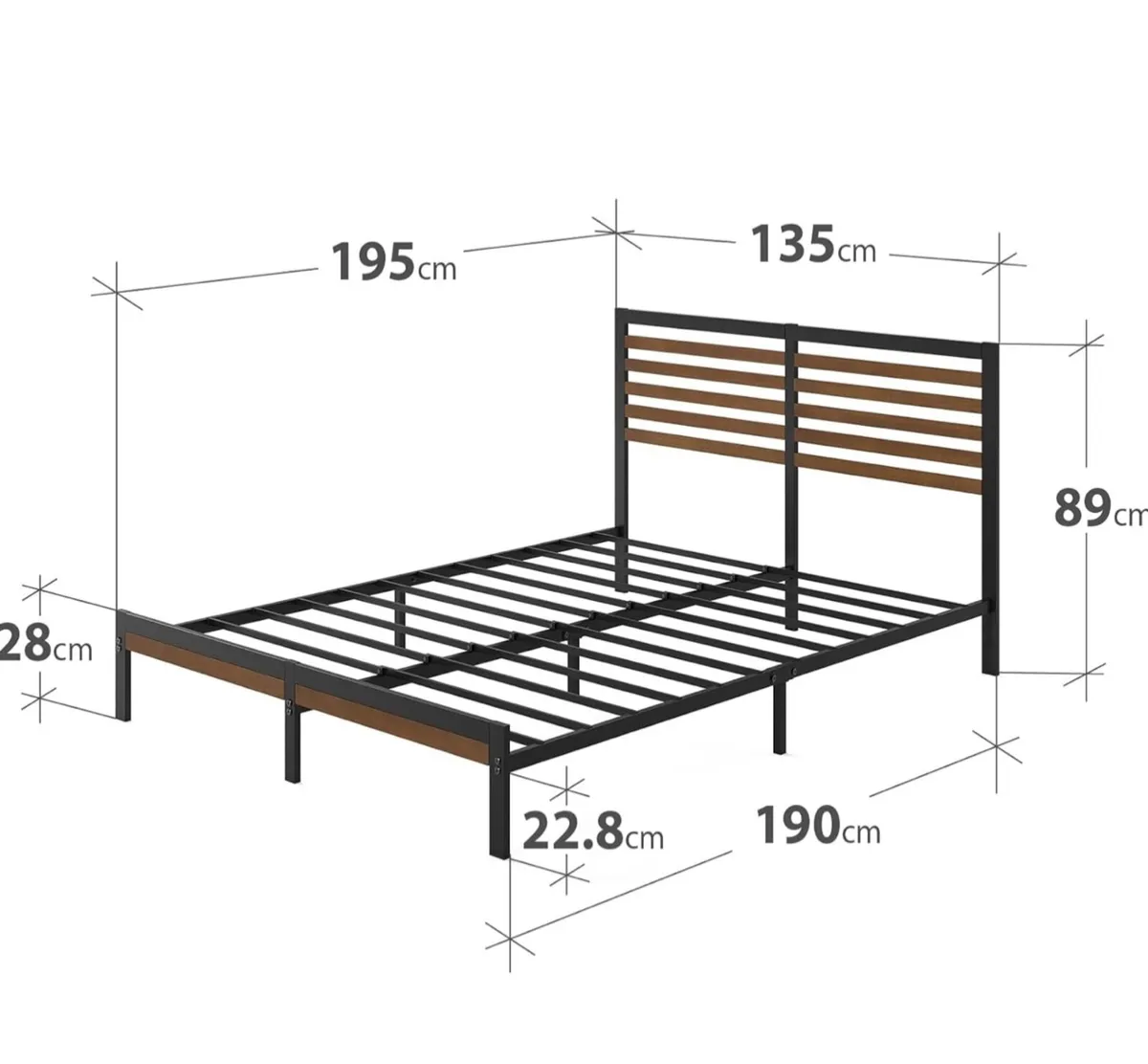 Double Bed Frame 135x190 cm - Image 2