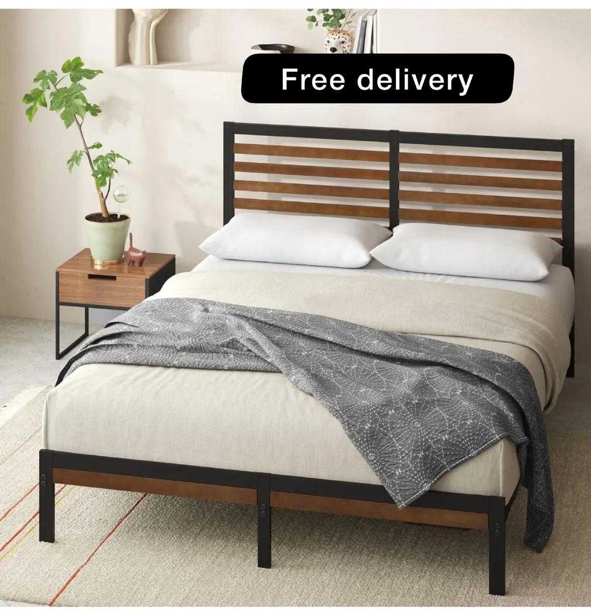 Double Bed Frame 135x190 cm - Image 1