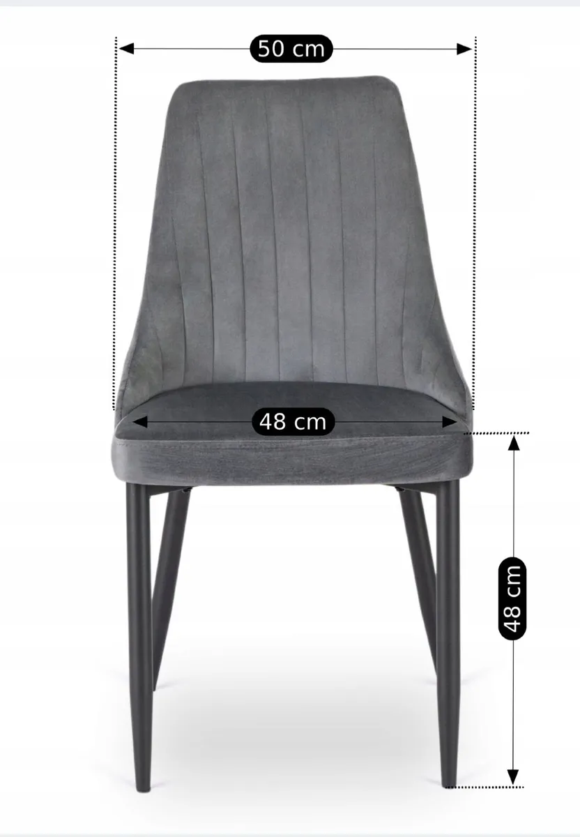 Set of 4 velvet chairs - Image 4