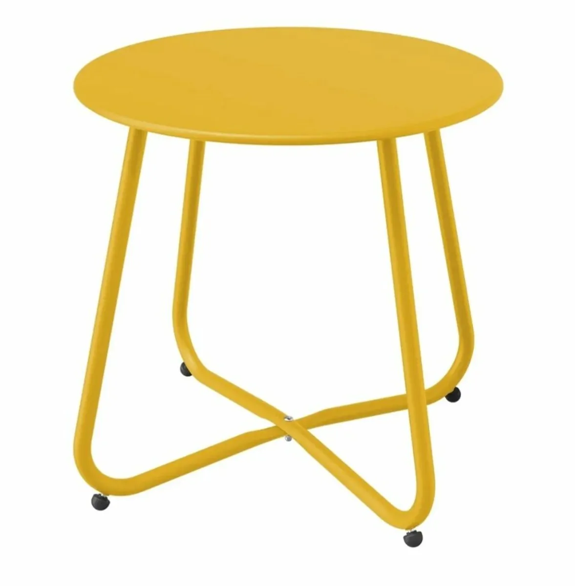 2 x coffee / side / patio / garden table - yellow - Image 2