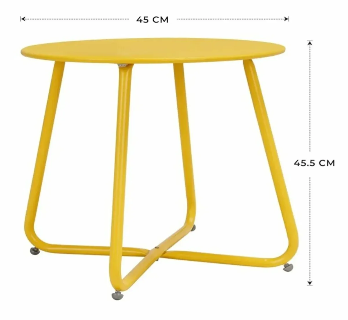 2 x coffee / side / patio / garden table - yellow - Image 3