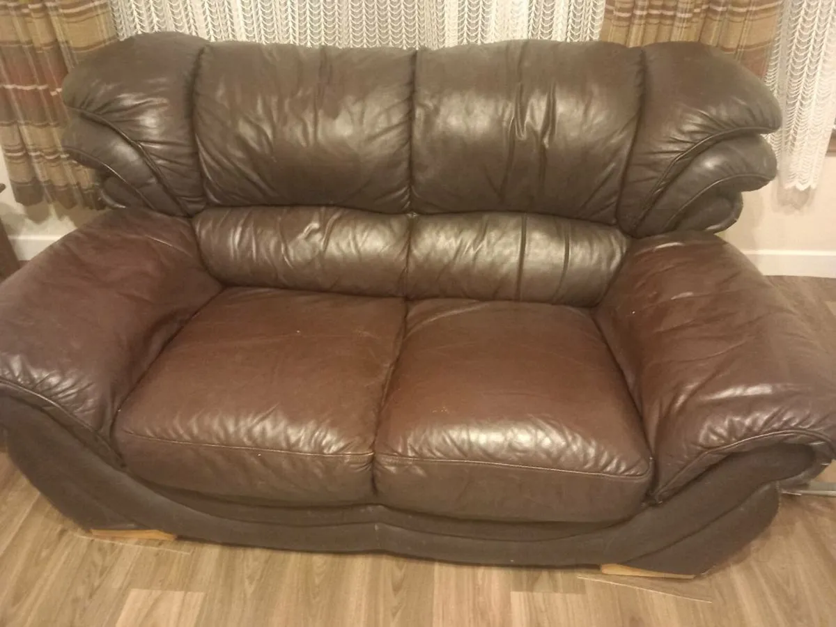 Two seater leather couch