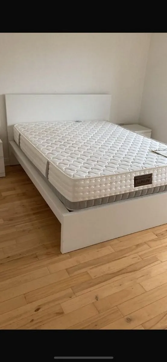 Ikea Malm super king bed frame with two storage boxes - Image 2