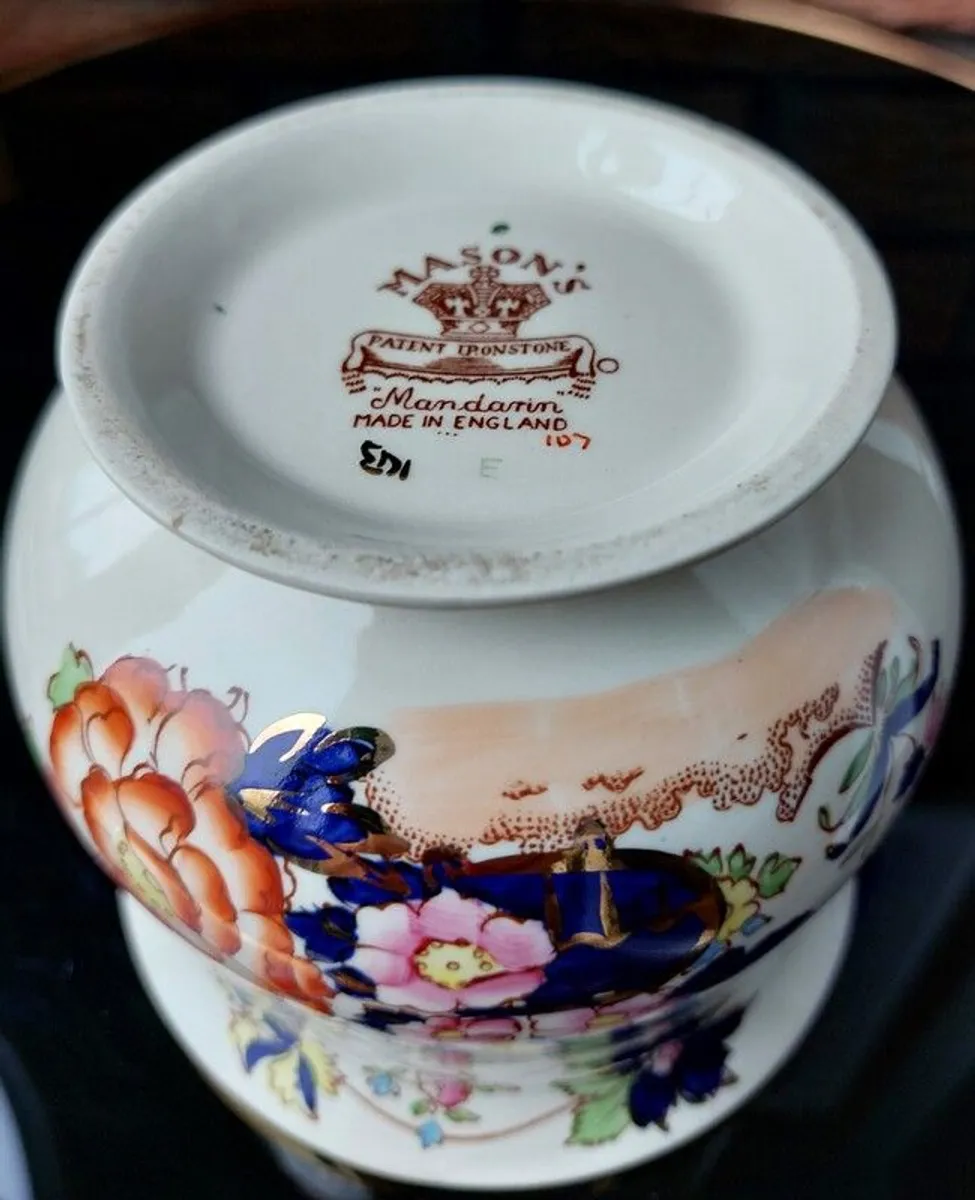 Antique Masons Ironstone "Mandarin" Jam Jar/Honey Pot - Image 2