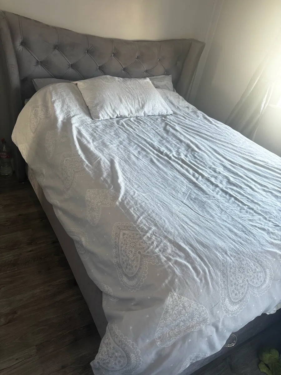 King bed frame and mattress