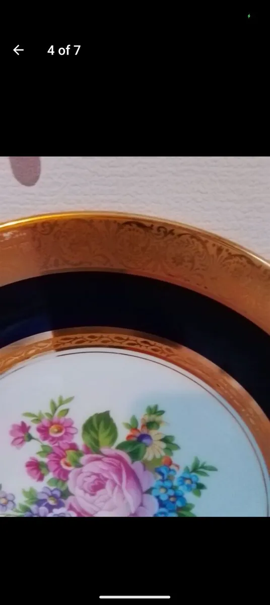 Lovely vintage plate in royal blue & gold/ floral - Image 4