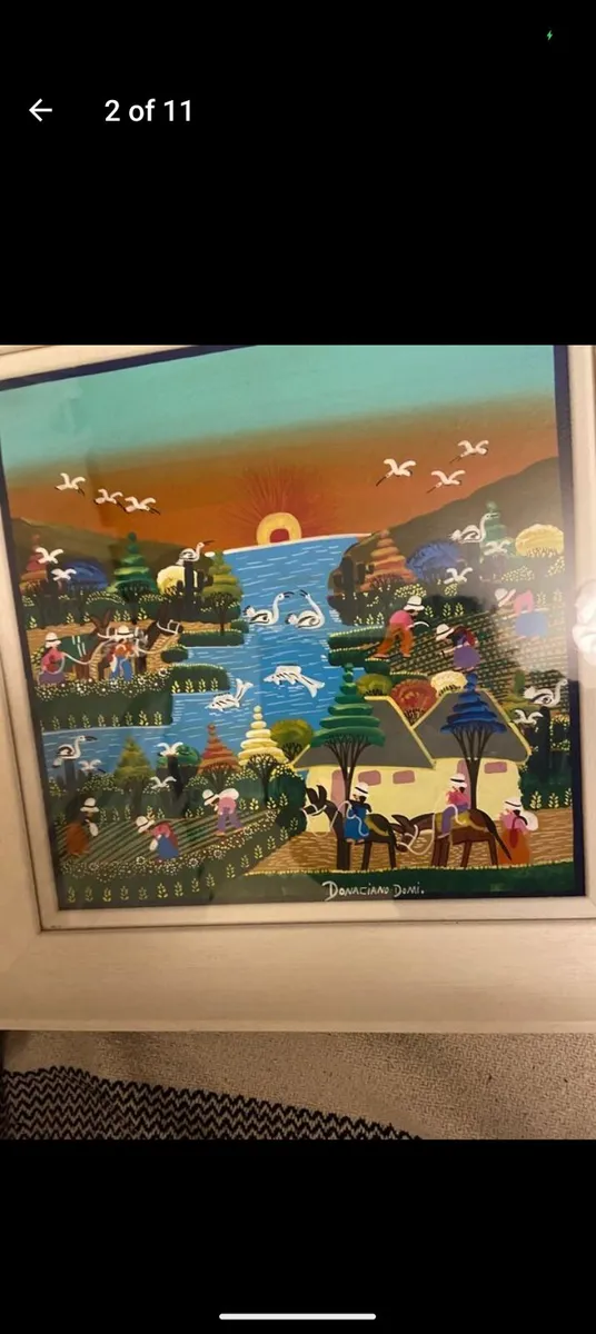 Original painting naive style, profess framed - Image 2