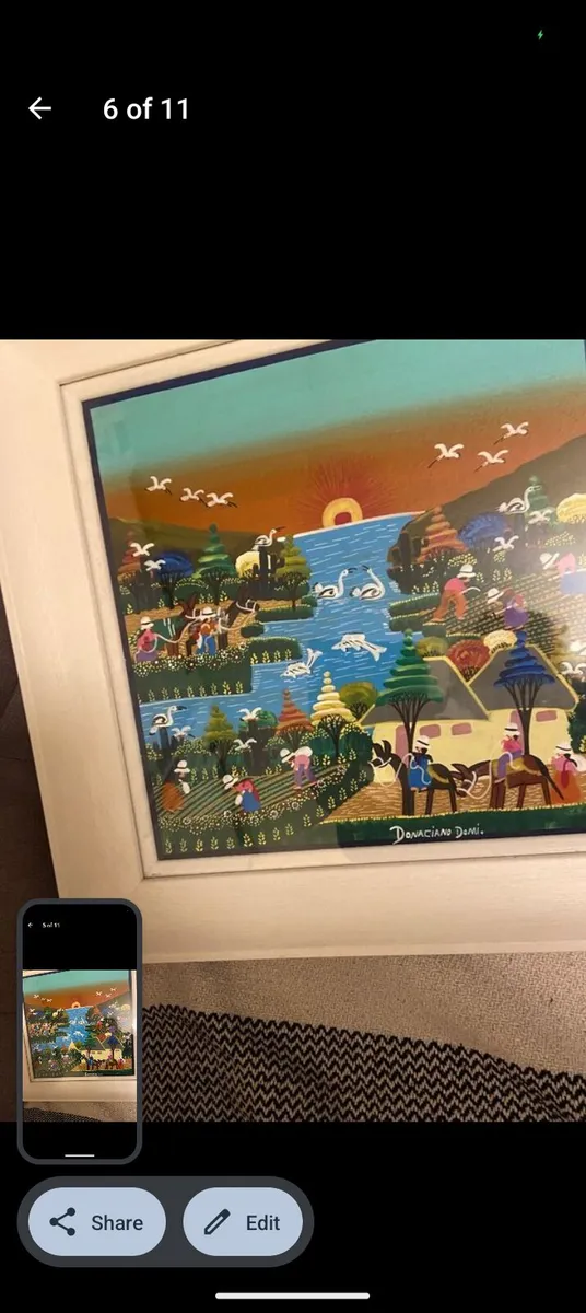 Original painting naive style, profess framed - Image 4