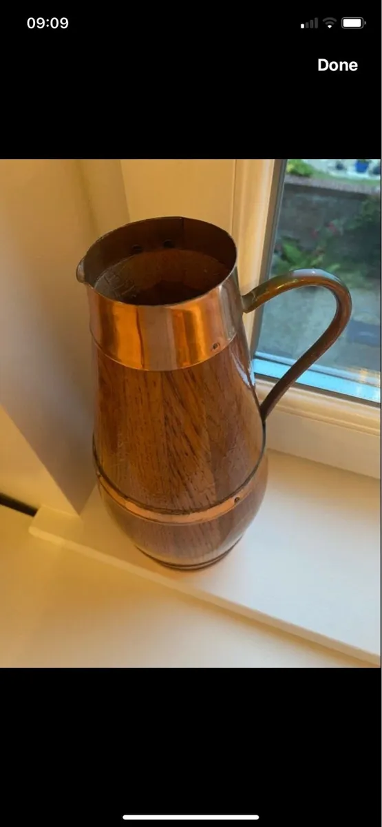 Vintage Timber & Copper Cider/ Wine Jug - Image 1