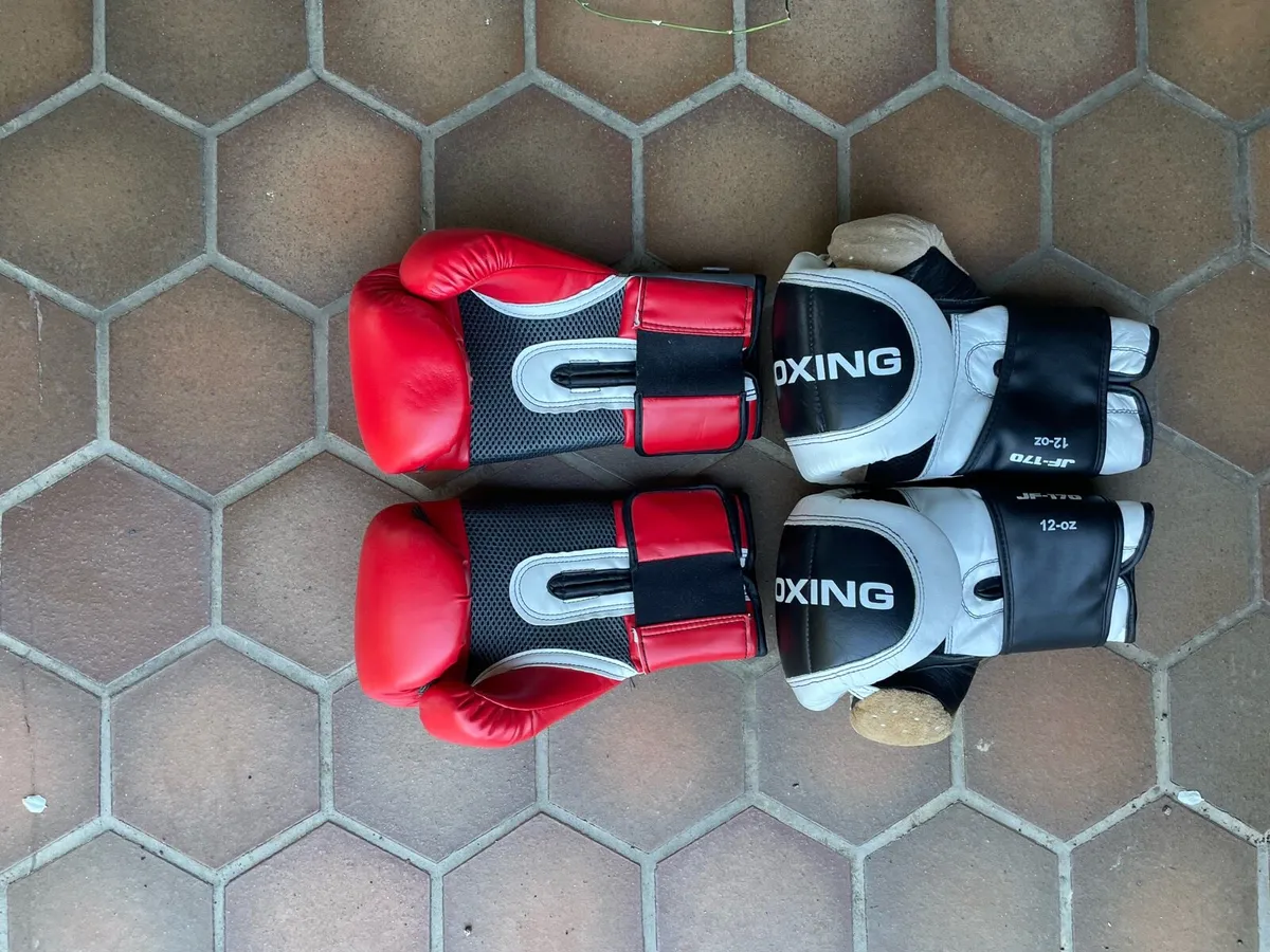 Hit boxing bag with 2 pairs of gloves - Image 4