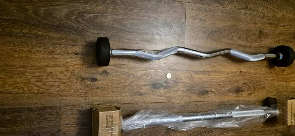 2x brand new 10 kilo fixed barbells - Image 3