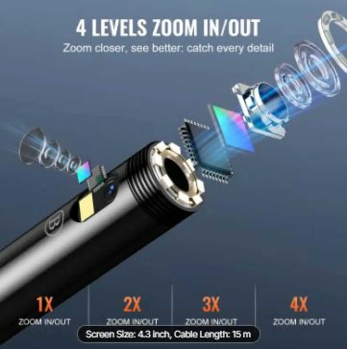 Endoscope Camera with Lights Dual Lens Borescope - Image 4
