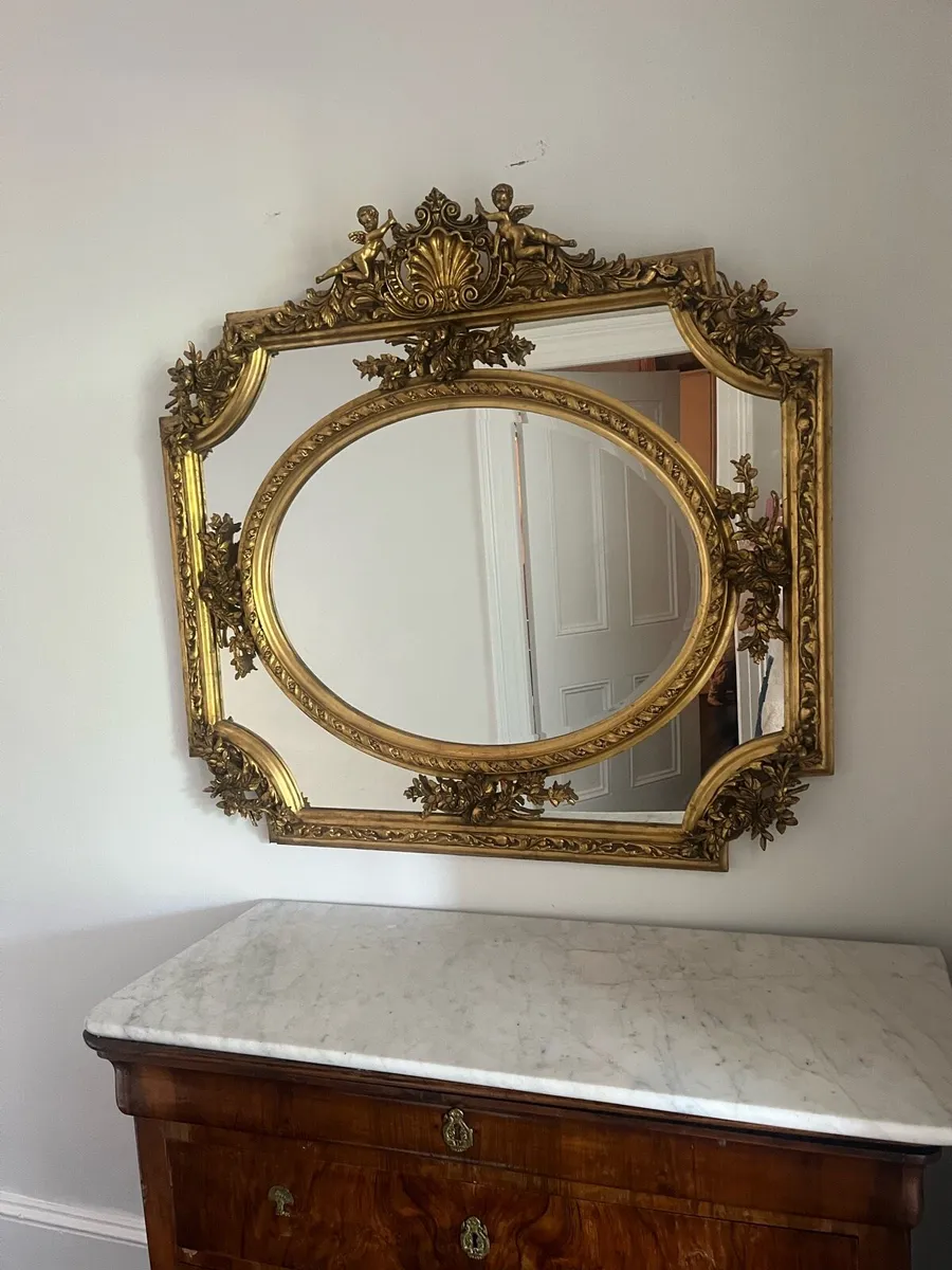 Antique gilt mirror - Image 1