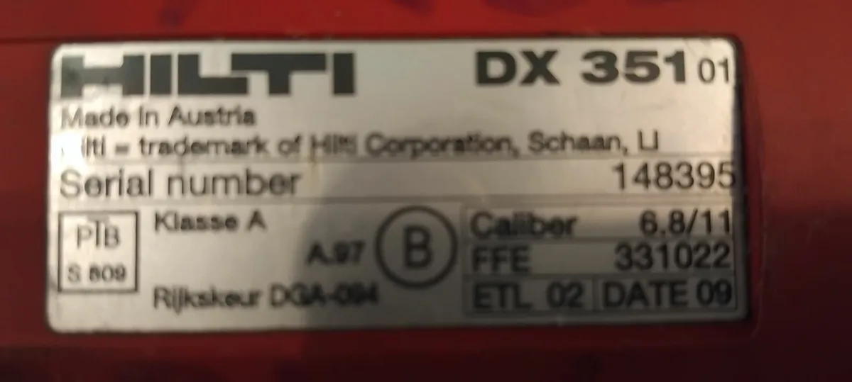 Hilti DX351 Powder Actuated Nail Gun "Serviced" - Image 4