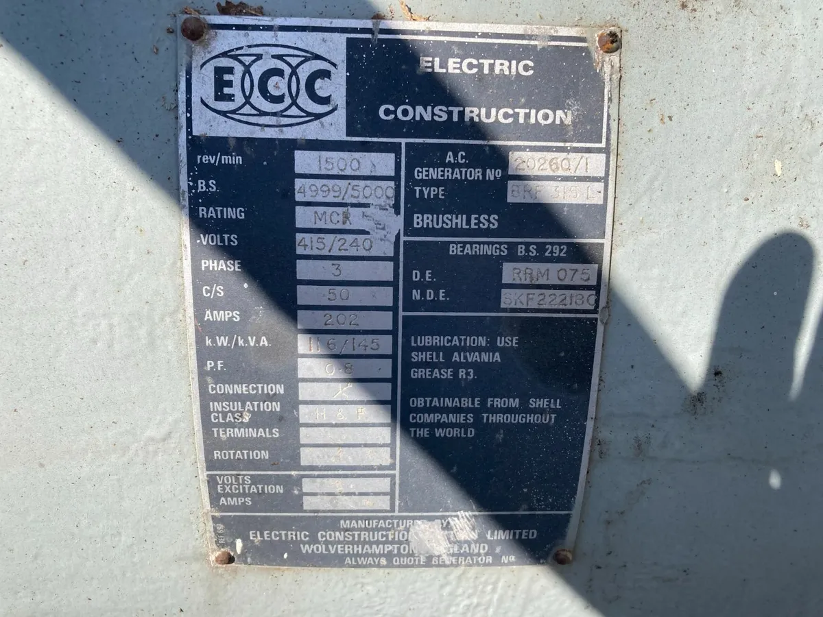 145 KVA  Generator - Image 1