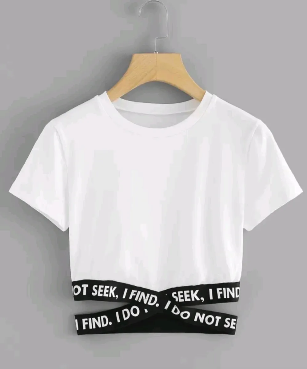 2 New Criss Cross Slogan Top - Image 1