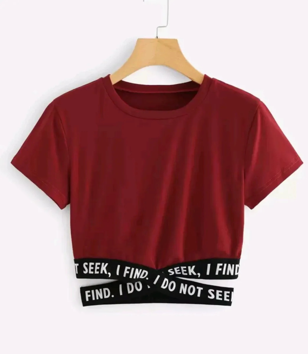 2 New Criss Cross Slogan Top - Image 2