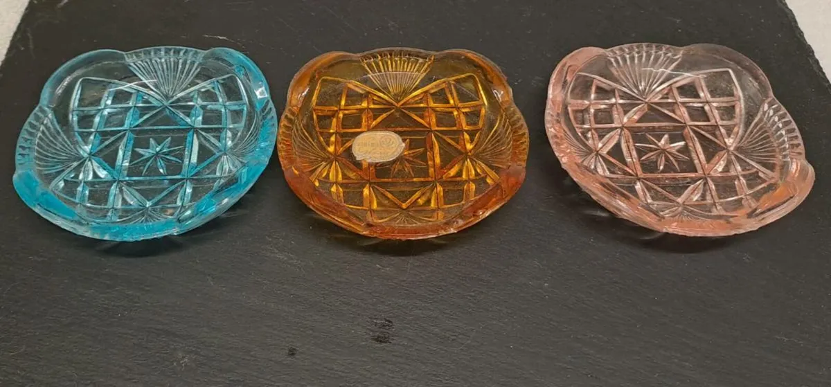 1950s Bohemia glass trinket dishes - Image 1