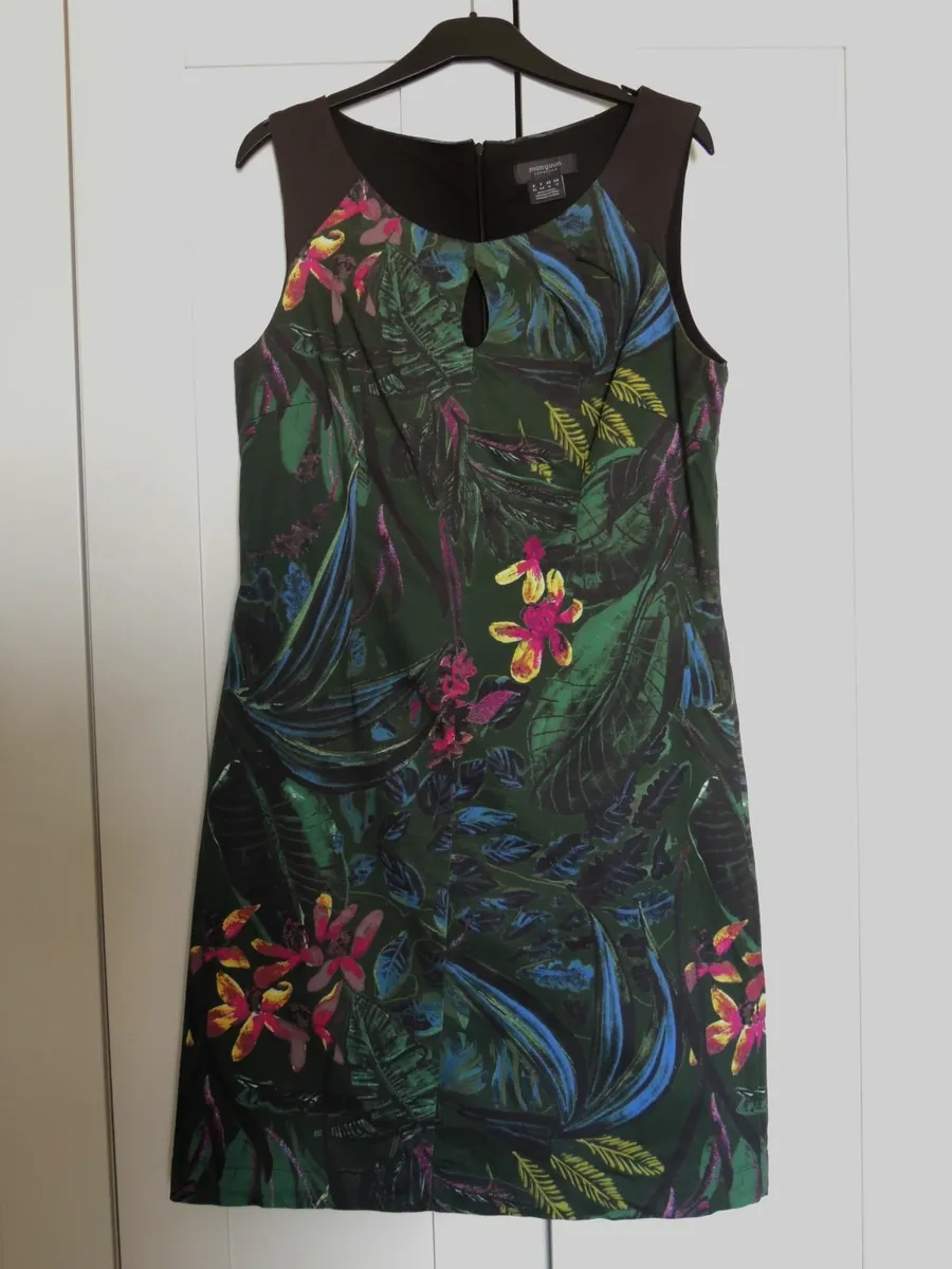 Lined dress rainforest pattern, size 14, EUR 42 - Image 2