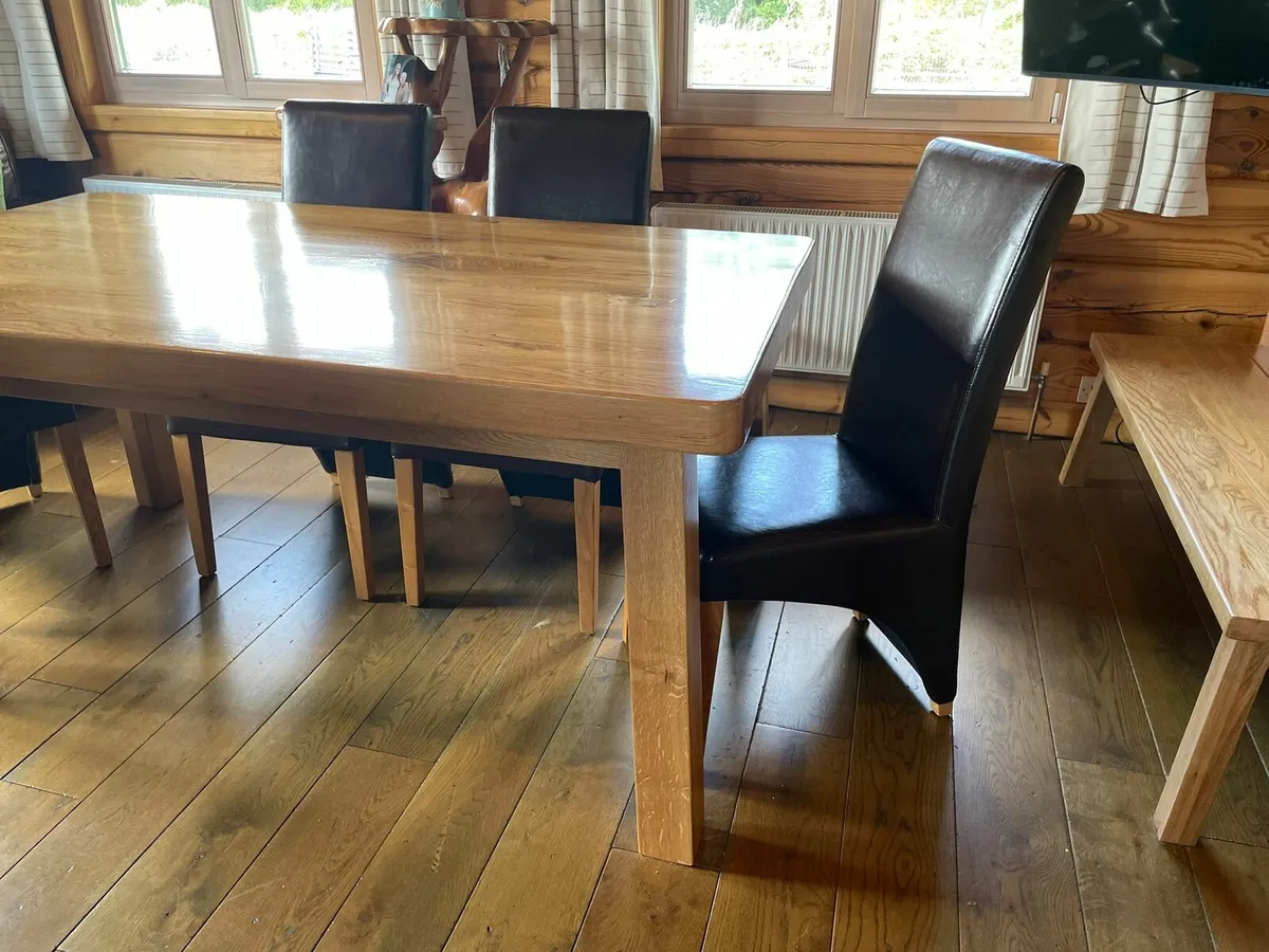 Solid Oak Table and Chairs - Image 4