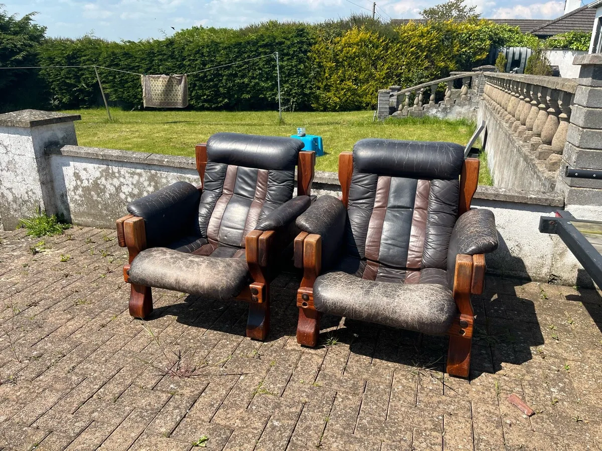 2 Leather Dutch Chairs - Image 1