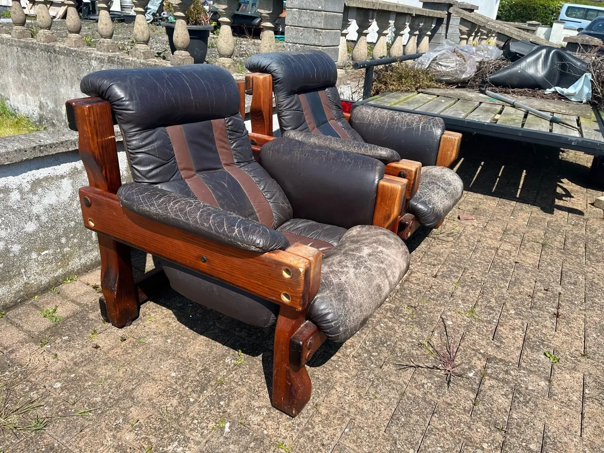 2 Leather Dutch Chairs - Image 2