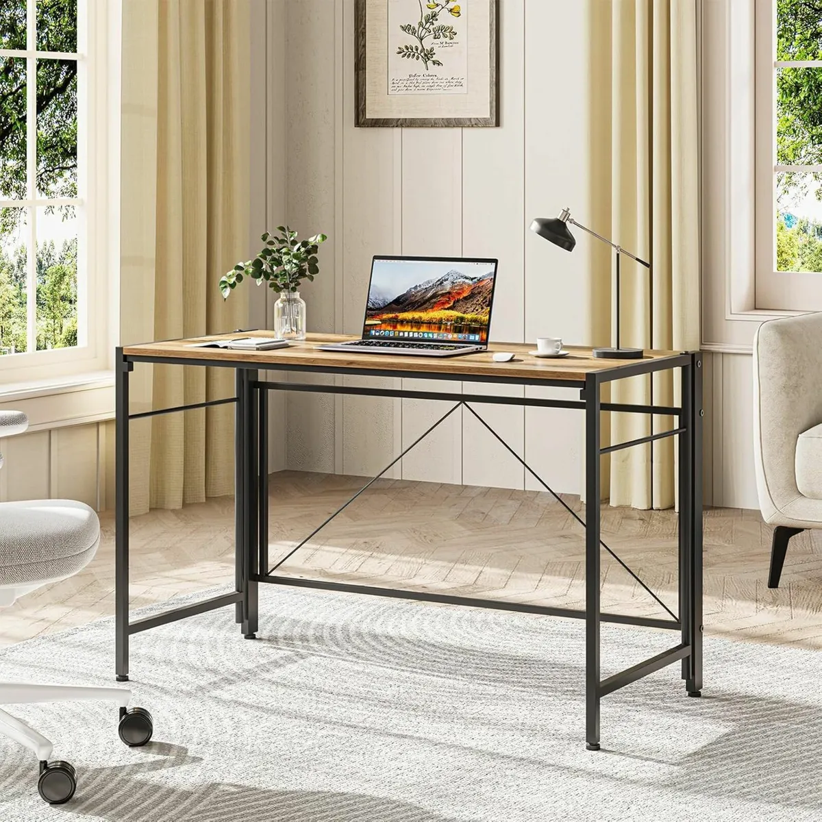 Folding Desk 110x50cm Writing Computer Desk Office - Image 4