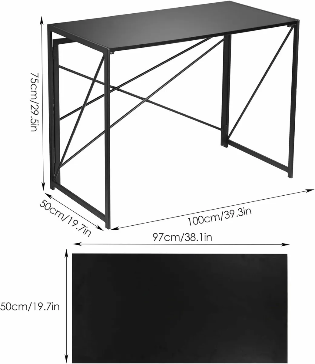 Folding Computer Desk-Table Modern Office 50x70cm - Image 2