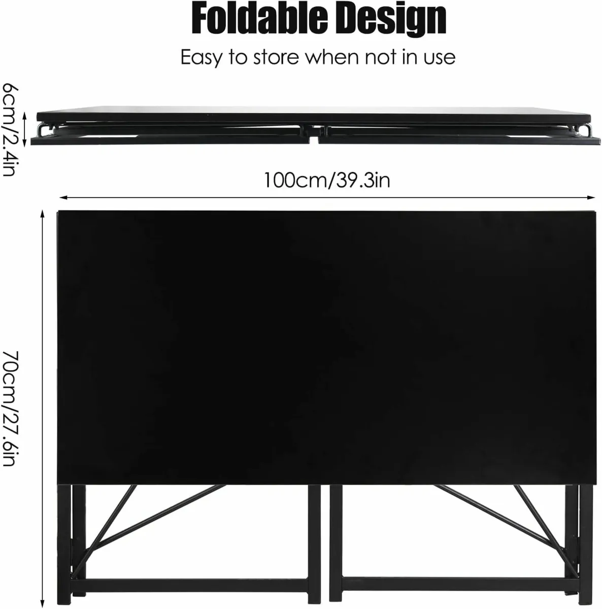 Folding Computer Desk-Table Modern Office 50x70cm - Image 4