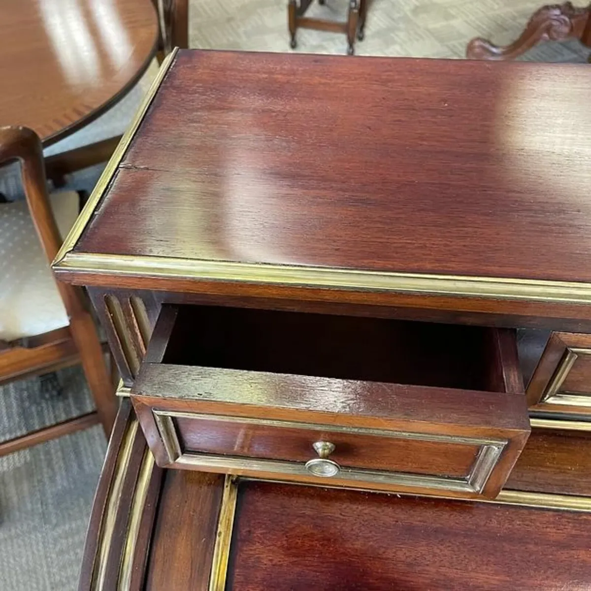 Antique Léon Molinghen roll top writing desk - Image 3