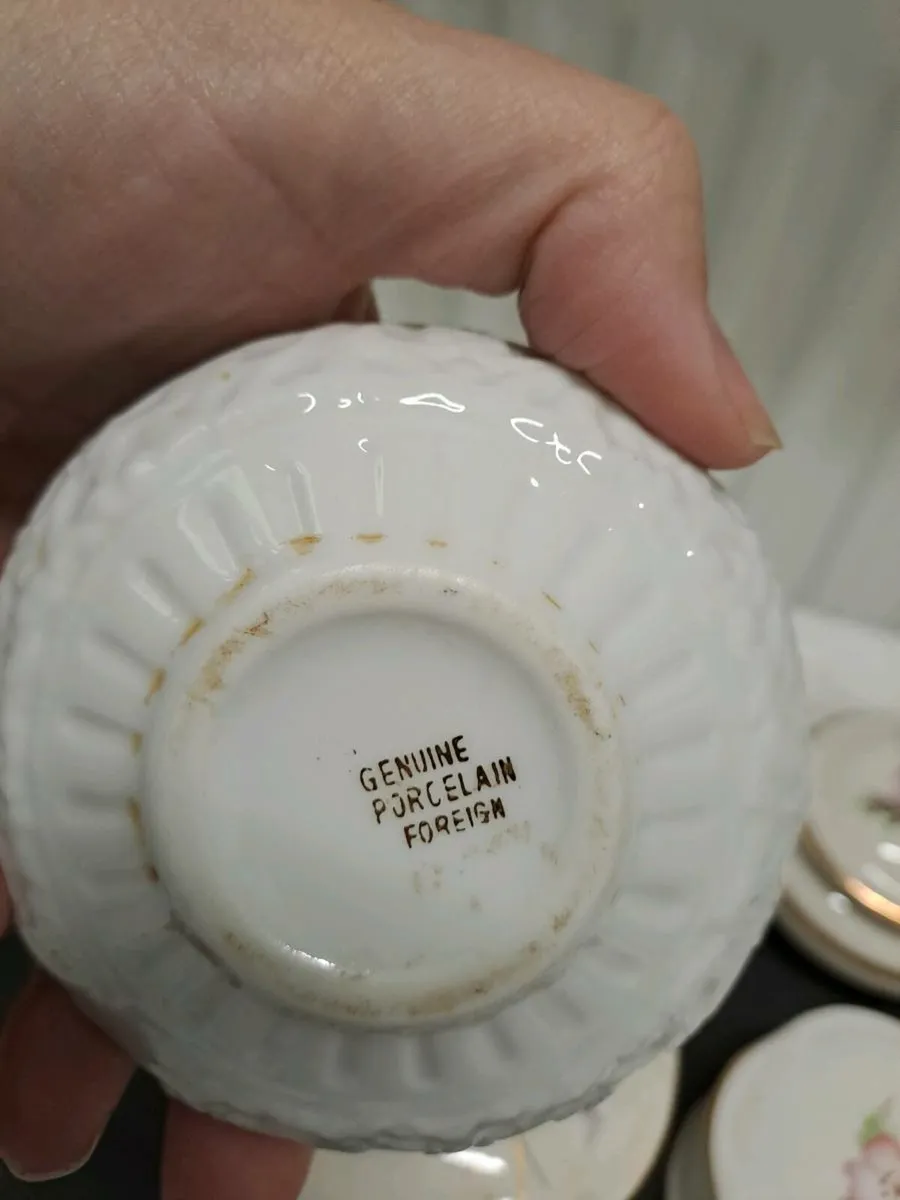 6 floral motif trinket boxes - Image 4